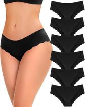 Roupa íntima sem costura FINETOO para mulheres Low Rise S-XL, pacote com 6 Roupa íntima sem costura FINETOO para mulheres Low Rise S-XL, pacote com 6