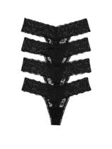 Roupa íntima tanga Victoria's Secret Lace para mulheres (M) - pacote com 4