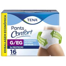 roupa íntima tena pants confort para incontinência urinária moderada/severa 16unid tamanho g/eg