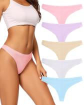 Roupa íntima voenxe, tangas sem costura para mulheres, pacote com 5