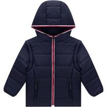 Roupa Jaqueta Masculina Infantil 2 em 1 Puffer E Colete Azul Marinho Milon Inverno Quentinho