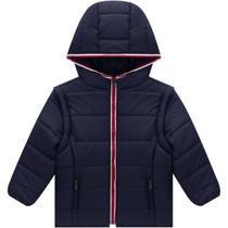 Roupa Jaqueta Masculina Infantil 2 em 1 Puffer E Colete Azul Marinho Milon Inverno Quentinho