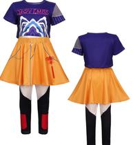 Roupa K-pop Demon Hunters MIRA para crianças tamanho 140 (blusa, calça, saia) Roupa K-pop Demon Hunters MIRA para crianças tamanho 140 (blusa, calça, saia)