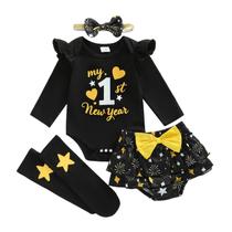 Roupa Kavousa New Year Baby Girl Outfit 1st Year Black 3-6M Roupa Kavousa New Year Baby Girl Outfit 1st Year Black 3-6M