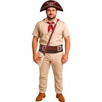 Roupa Lampião Cangaceiro Adulto Plus Size Luxo Chapéu E Bolsa Festa Junina Roupa Lampião Cangaceiro Adulto Plus Size Luxo Chapéu E Bolsa Festa Junina