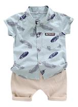 Roupa Mauricinho Conjunto Infantil Temático Menino Floral - anjo da mamãe