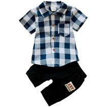 Roupa Mauricinho Conjunto Infantil Xadrez Temático Menino