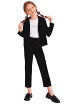 Roupa Milumia Girl's de duas peças, blazer e calça preta de 8 anos