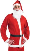 Roupa Papai noel adulto barata Cetim 5 peças barba gorro blusa calça e cinto Roupa Papai noel adulto barata Cetim 5 peças barba gorro blusa calça e cinto