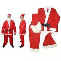 Roupa Papai Noel Completa Fantasia Natal 5 Peças Natalina Comemoraçao Familia Reuniao Fim de Ano