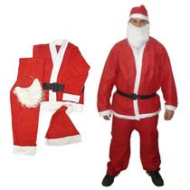 Roupa Papai Noel De Luxo Em Veludo 5 Peças Fantasia Natal (BSL-36041-15)