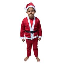 Roupa Papai Noel Infantil Criança Natal Fantasia Completa Natalina Festa Evento Comemoraçao Confraternizaçao Fim de Ano