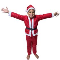 Roupa Papai Noel Infantil Fantasia Completa Natal Criança Natalina Festa Evento Comemoraçao Fim de Ano Merry Christimas Gorro