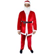 Roupa Papai Noel Luxo 5 Peças Natal Fantasia Natalina Completa Adulto Brilhante Roupa Papai Noel Luxo 5 Peças Natal Fantasia Natalina Completa Adulto Brilhante