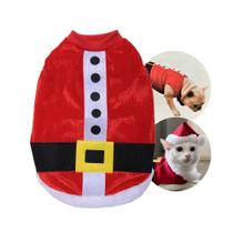 Roupa Papai Noel Natal para Pet Cachorro Gato Porte Pequeno Vermelho Cromus 32x23cm