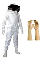 Roupa para Apicultor Com Luva Antiferroada Macacão Apicultura Proteção Abelha Tirar Mel