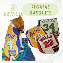 Roupa para Cachorro Regata Basquete Lakers Bulls Celtics Tamanho P M G