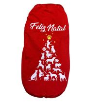 Roupa Para Cães E Gatos - Camiset Árvore Dog Natal Eg