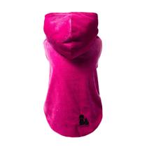 Roupa pet capuz plush frio inverno roupinha cachorro e gato 9 tamanhos facil de colocar Cor:RosaTamanho:4