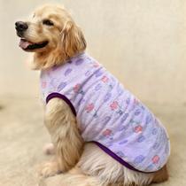 Roupa pet para cachorros em fleece Lilás balões