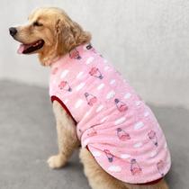 Roupa pet para cachorros em fleece Rosa Balões