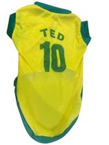 Roupa Pet Tema Brasil Camisa 10 45cm Comprimento NOVO Roupa Pet Tema Brasil Camisa 10 45cm Comprimento NOVO