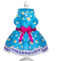 Roupa pet vestido margarida para cães com laço, fita e renda. Roupa pet vestido margarida para cães com laço, fita e renda.