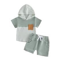 Roupa Polinkety Toddler Baby Boy Summer Waffle Stripes Roupa Polinkety Toddler Baby Boy Summer Waffle Stripes