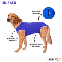 Roupa Pós Cirúrgica Com Zíper Macho Castração Cachorro Pet