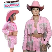 Roupa Rosa Boiadeira Castela Conjunto Menina 3 Peças