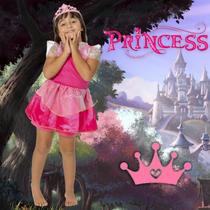 Roupa Rosa de Princesa Feminina 3 4 5 Anos de Idade ROsa