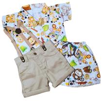 Roupa Safari Menino Festa Kit Completo Bolofofo Roupa Safari Menino Festa Kit Completo Bolofofo