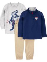 Roupa Simple Joys de 3 peças para bebês, azul marinho, dinossauro, 18 m Roupa Simple Joys de 3 peças para bebês, azul marinho, dinossauro, 18 m