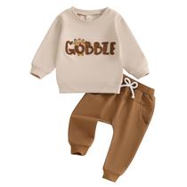 Roupa Socutebabe Toddler Toddler, roupa de Ação de Graças, estampa turca