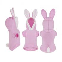 Roupa soft de coelho rosa tamanho m