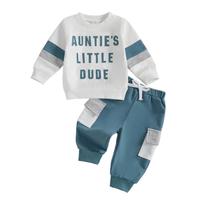 Roupa XRTBMN Aunties Little Dude Baby Boy 2-3T com moletom Roupa XRTBMN Aunties Little Dude Baby Boy 2-3T com moletom
