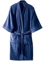 Roupão Adulto Felpudo Aveludado Dohler Velour Azul Tamanho GG