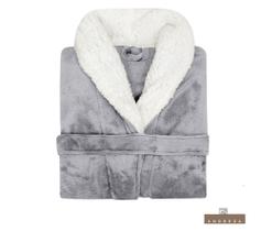 Roupão Adulto Microfibra Gola De Sherpa Feminino e Masculino - Andreza Enxovais
