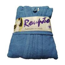 Roupão Atoalhada Margex Azul Unico - Textil Brusque LTDA
