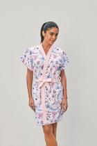 Roupão Aveludado Adulto Curto Estampado Luau Lepper