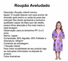 ROUPÃO AVELUDADO INFANTIL QUIMONO BARBIE PP 1PÇ (2 a 4 anos)