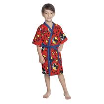 Roupao Aveludado Infantil Quimono Estampado Spider Man G