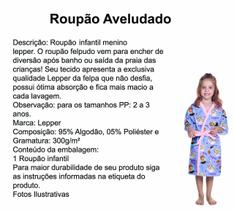 ROUPÃO AVELUDADO INFANTIL QUIMONO FROZEN PP 1PÇ (2 a 4 anos) - Lepper