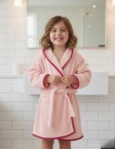Roupão banho Praia Saída de Piscina Infantil Menina e Menino Poliéster Atoalhado c Capuz Manga Longa Roupão banho Praia Saída de Piscina Infantil Menina e Menino Poliéster Atoalhado c Capuz Manga Longa