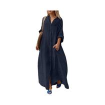 Roupão De Algodão E Linho Para Mulheres plus Size, Elegante Para Praia, Férias E Proteção Solar