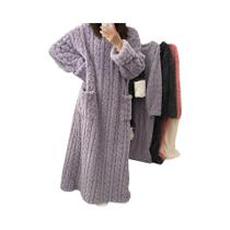Roupão De Banho Acolchoado De Lã Coral plus Size, Quente E Grosso, Pijama De Inverno Para Mulheres E