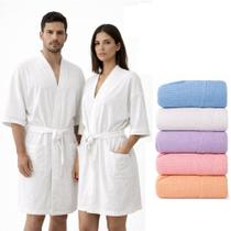 Roupão de Banho Algodão Premium Toque Square M, G e GG Luxo Adulto Unissex Macio Conforto e Absorção Máxima Super Luxo