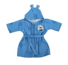 Roupão de Banho Bebe Infantil 100% Algodão Ursinho Azul Estampado - Baby Joy