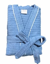 Roupão de Banho Briza Atoalhado Adulto c/ Viés 100% Algodão Manga Curta (4022) Azul Tam M Roupão de Banho Briza Atoalhado Adulto c/ Viés 100% Algodão Manga Curta (4022) Azul Tam M
