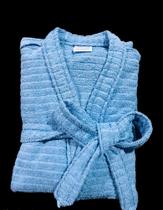 Roupão de Banho Briza Atoalhado Feminino Adulto 100% Algodão Manga Curta (4009) - Tam Único - Azul